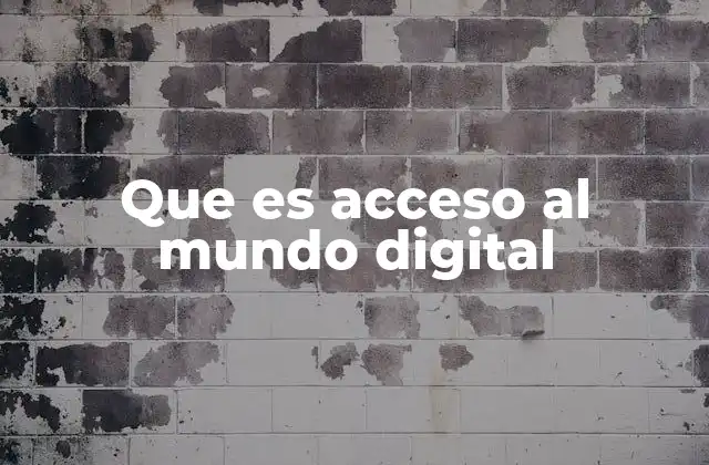 Que es Acceso Al Mundo Digital
