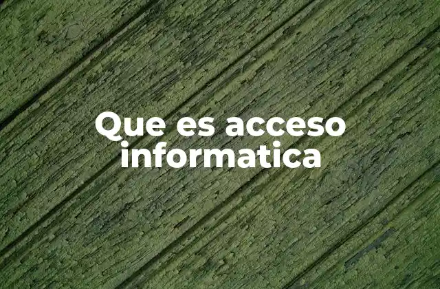 Que es Acceso Informatica