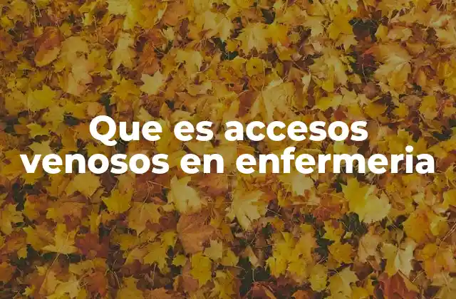 Que es Accesos Venosos en Enfermeria