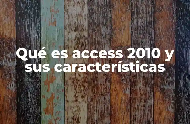 Qué es Access 2010 y Sus Características