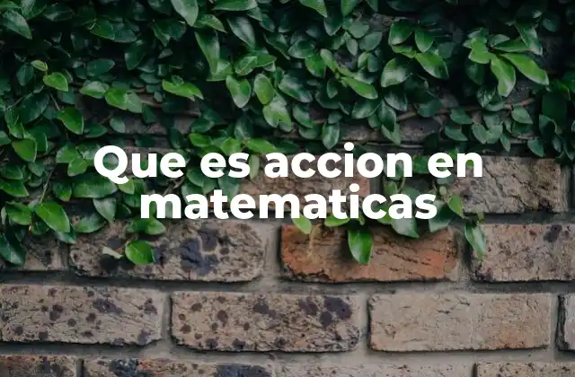 Que es Accion en Matematicas