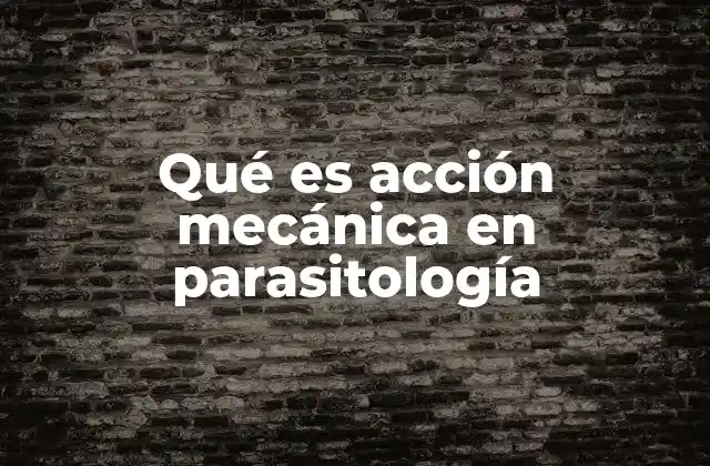 Qué es Acción Mecánica en Parasitología