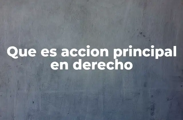 Que es Accion Principal en Derecho