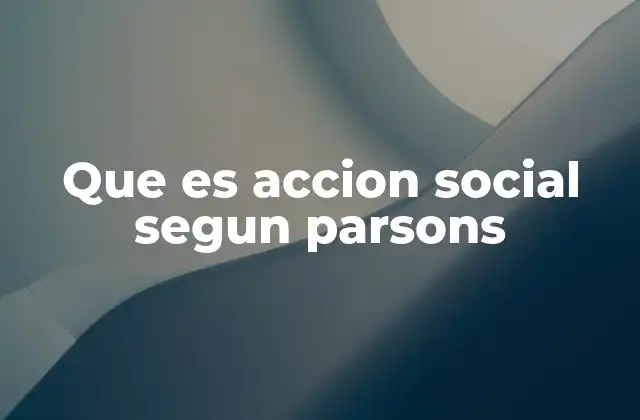 Que es Accion Social Segun Parsons