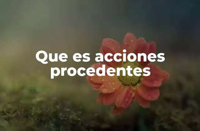 Que es Acciones Procedentes