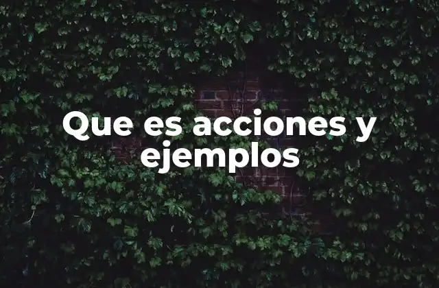 Que es Acciones y Ejemplos