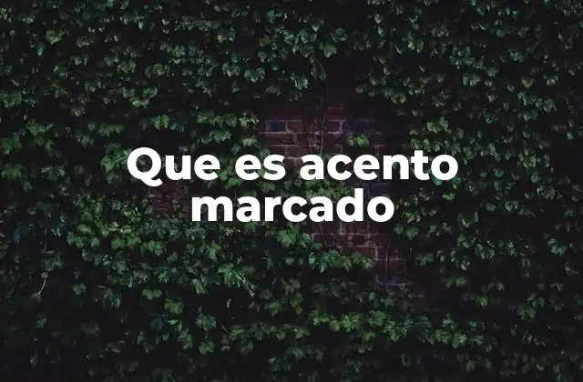 Que es Acento Marcado