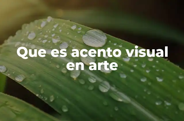 Que es Acento Visual en Arte
