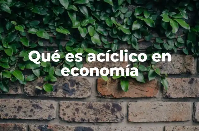 Qué es Acíclico en Economía