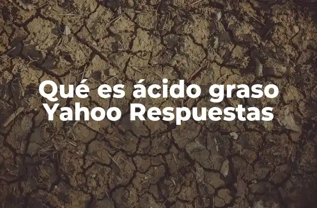 Qué es Ácido Graso Yahoo Respuestas