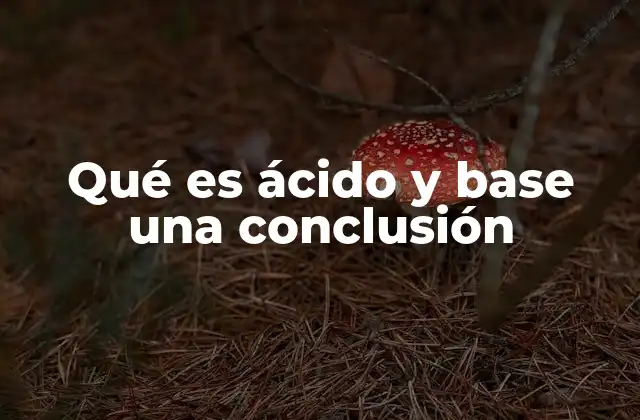 Qué es Ácido y Base una Conclusión