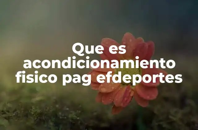 Que es Acondicionamiento Fisico Pag Efdeportes