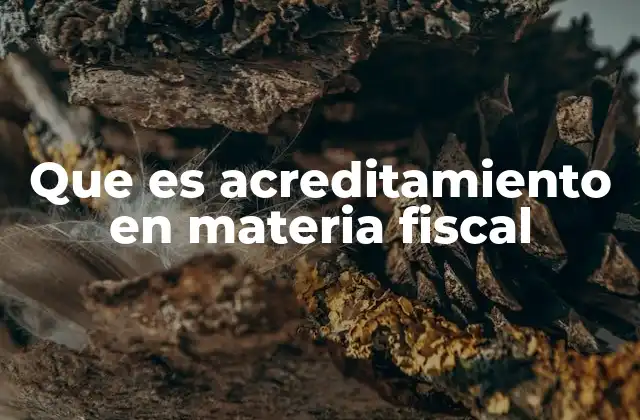 Que es Acreditamiento en Materia Fiscal
