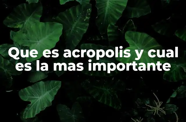 Que es Acropolis y Cual es la mas Importante