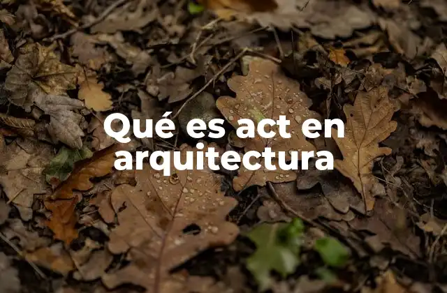 Qué es Act en Arquitectura
