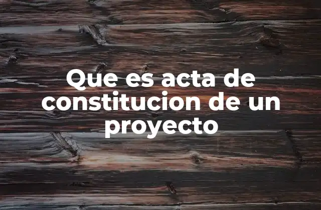 Elementos esenciales de un acta de constitución