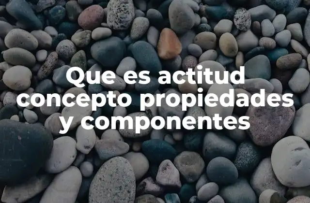 Que es Actitud Concepto Propiedades y Componentes