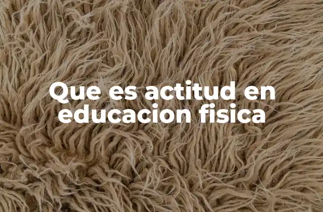 Que es Actitud en Educacion Fisica