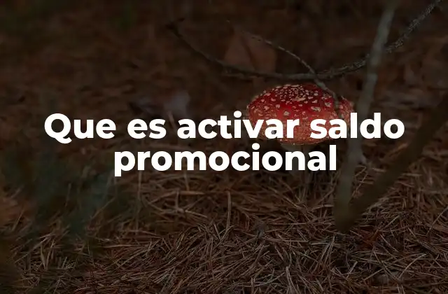 Que es Activar Saldo Promocional