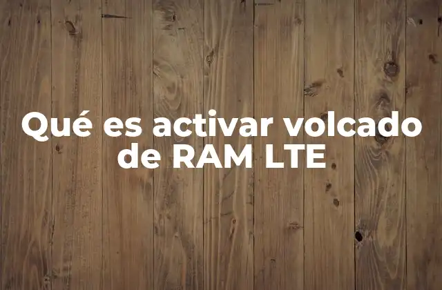 Qué es Activar Volcado de Ram Lte