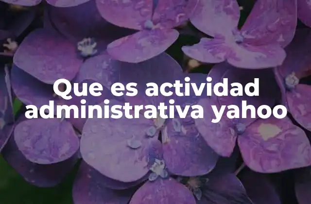 Que es Actividad Administrativa Yahoo