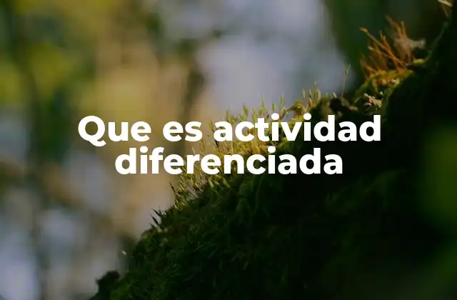 Que es Actividad Diferenciada 2 Adaptando el aprendizaje a cada estudiante