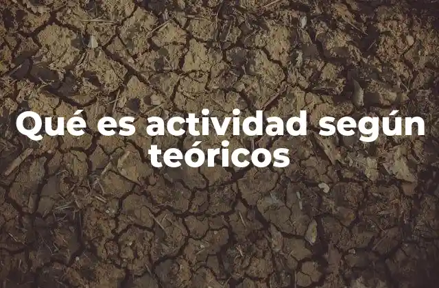 Qué es Actividad según Teóricos