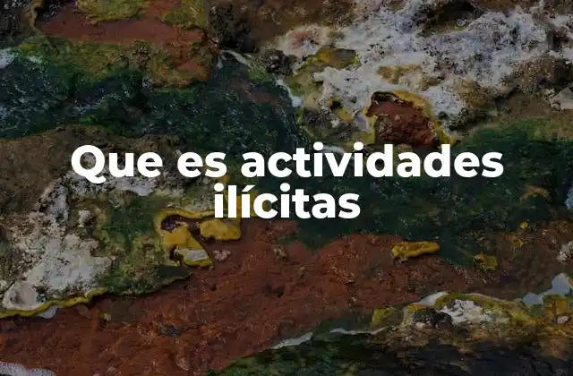 Que es Actividades Ilícitas