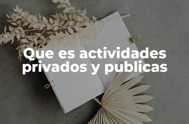 Que es Actividades Privados y Publicas