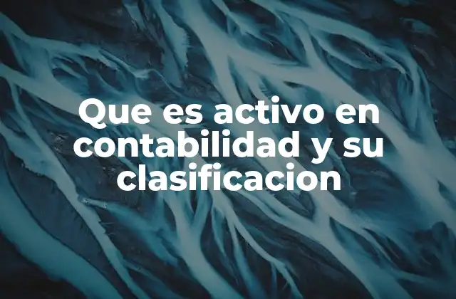 Que es Activo en Contabilidad y Su Clasificacion