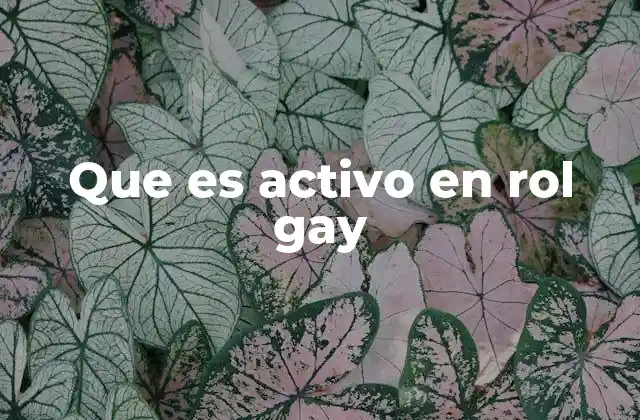 Que es Activo en Rol Gay