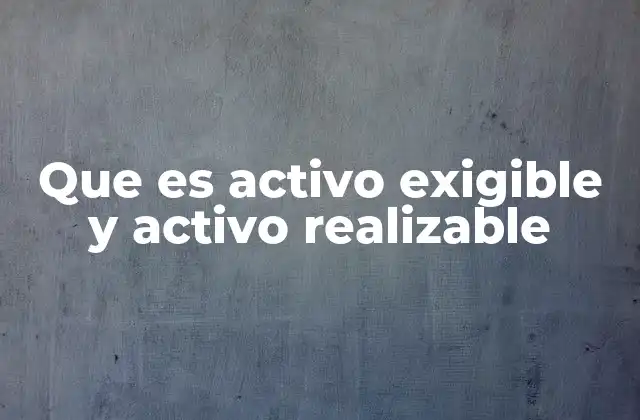 Que es Activo Exigible y Activo Realizable