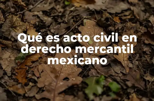 Qué es Acto Civil en Derecho Mercantil Mexicano