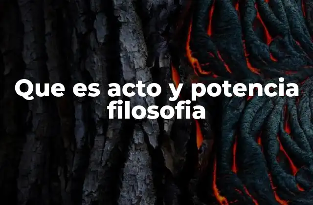Que es Acto y Potencia Filosofia