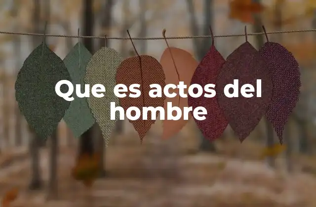 Que es Actos Del Hombre