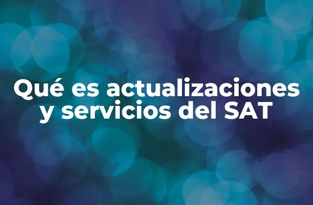 Qué es Actualizaciones y Servicios Del Sat