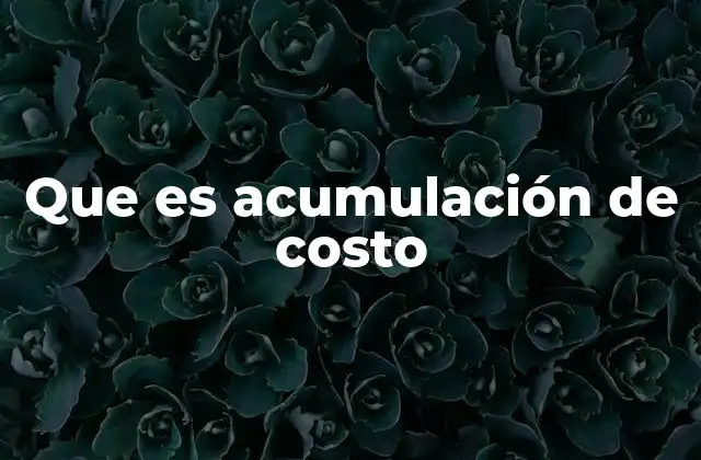 Que es Acumulación de Costo 2 La importancia de registrar gastos acumulativos
