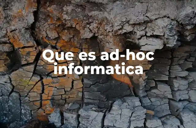 Que es Ad-hoc Informatica