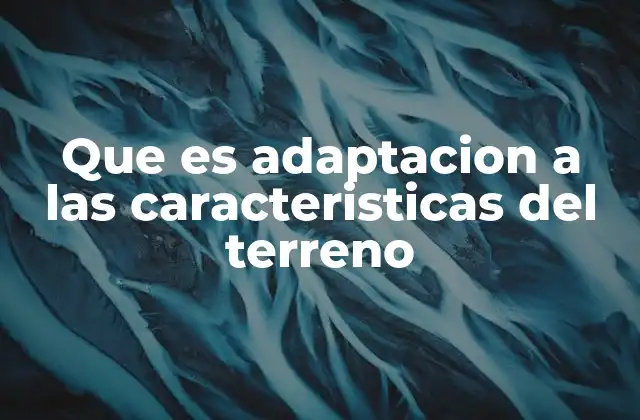 Que es Adaptacion a las Caracteristicas Del Terreno