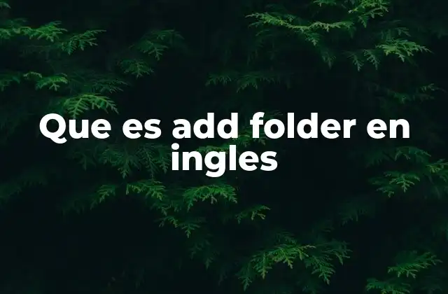 Que es Add Folder en Ingles