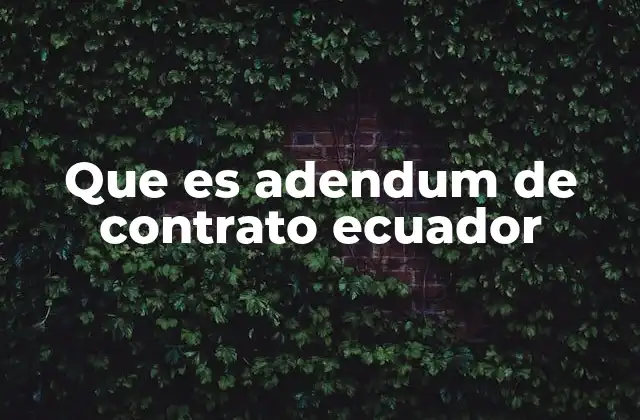 Que es Adendum de Contrato Ecuador