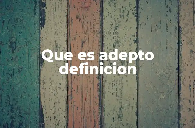 Que es Adepto Definicion
