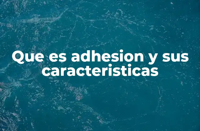 Que es Adhesion y Sus Caracteristicas