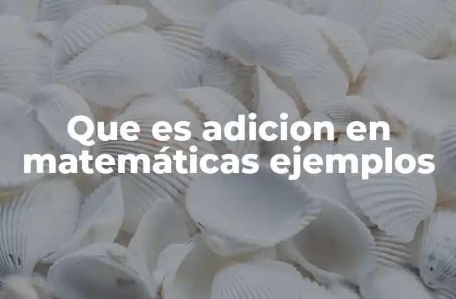 Que es Adicion en Matemáticas Ejemplos