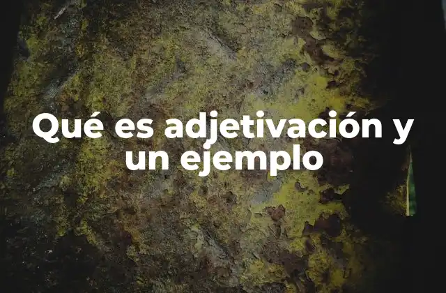 Qué es Adjetivación y un Ejemplo