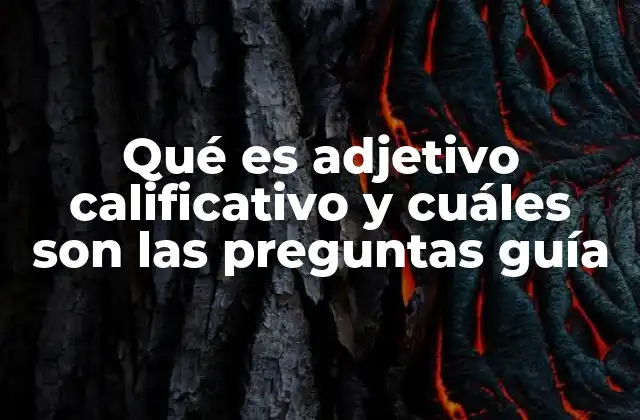Qué es Adjetivo Calificativo y Cuáles Son las Preguntas Guía