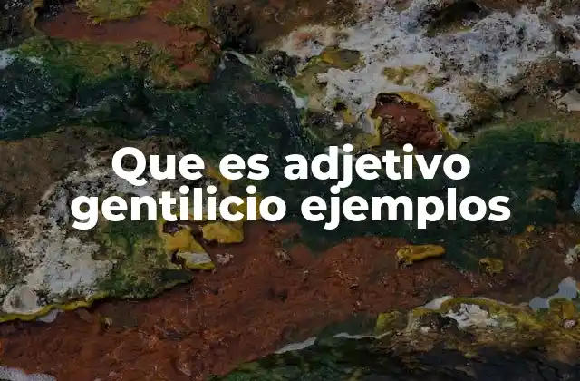 Que es Adjetivo Gentilicio Ejemplos