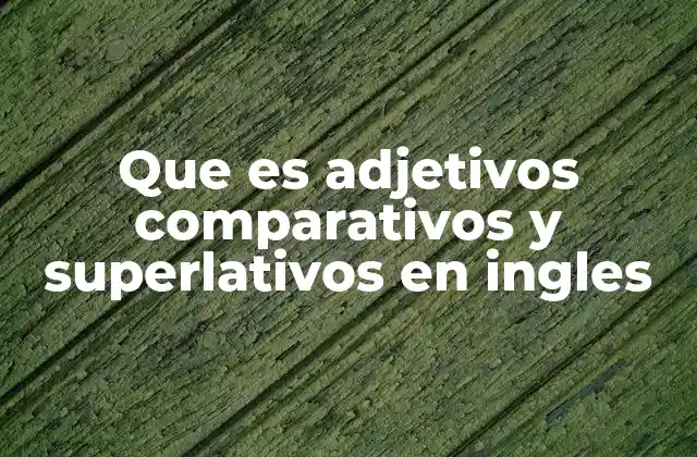 Que es Adjetivos Comparativos y Superlativos en Ingles