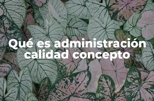 Qué es Administración Calidad Concepto