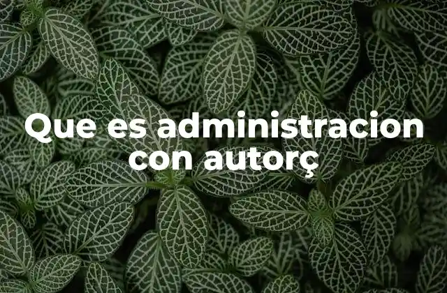 Que es Administracion con Autorç